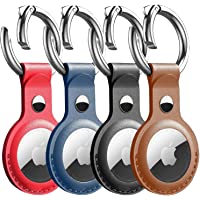 [4 Pack] Airtag Cases, Airtag Holder, Airtag Key Ring, Airtag Keychain, PU Leather Air Tag Holder for Apple Airtag…