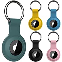 [5 Pack] Protective Case for AirTag 2021, PESTON Silicone Airtag Holder with Anti-Lost Keychain, Finder Items for Dogs…