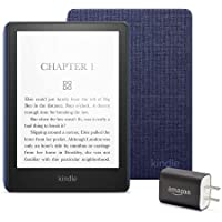 Kindle Paperwhite Essentials Bundle including Kindle Paperwhite - Wifi, Ad-supported, Amazon Fabric Cover, and Power…