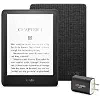 Kindle Paperwhite Essentials Bundle including Kindle Paperwhite - Wifi, Ad-supported, Amazon Fabric Cover, and Power…
