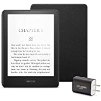 Kindle Paperwhite Essentials Bundle including Kindle Paperwhite - Wifi, Ad-supported, Amazon Leather Cover, and Power…