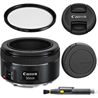 Canon EF 50mm f/1.8 STM: Lens with Glass UV Filter, Front and Rear Lens Caps, and Deluxe Cleaning Pen, Lens Accessory…