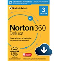 Norton 360 Deluxe 2022 Antivirus software for 3 Devices with Auto Renewal - Includes VPN, PC Cloud Backup & Dark Web…