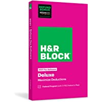 H&R Block Tax Software Deluxe 2021 with 3% Refund Bonus Offer (Amazon Exclusive) [Physical Code by Mail]
