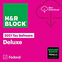 H&R Block Tax Software Deluxe 2021 with 3% Refund Bonus Offer (Amazon Exclusive) | [Mac Download]