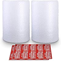 2-Pack Bubble Cushioning Wrap Rolls, 3/16" Air Bubble, 12 Inch x 72 Feet Total, Perforated Every 12", 20 Fragile…