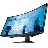 Dell Curved Gaming Monitor 34 Inch Curved Monitor with 144Hz Refresh Rate, WQHD (3440 x 1440) Display, Black - S3422DWG