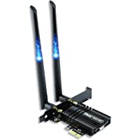 Ubit AX210 WiFi 6E PCIe Wireless WiFi Card 3 Band (2.4G-600Mbps, 5G-2400Mbps, 6G-2400Mbps), Latest Intel Chip and Heat…