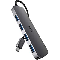 uni USB C to USB Hub 4 Ports, Aluminum USB Type C to USB Adapter with 4 USB 3.0 Ports, Thunderbolt 3 to Multiport USB 3…