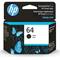 Original HP 64 Black Ink Cartridge | Works with HP ENVY Inspire 7950e; ENVY Photo 6200, 7100, 7800; Tango Series…