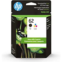 Original HP 62 Black/Tri-color Ink (2-pack) | Works with HP ENVY 5540, 5640, 5660, 7640 Series, HP OfficeJet 5740, 8040…