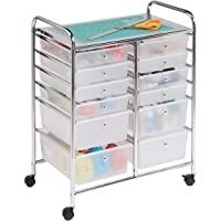 Honey-Can-Do Rolling Storage Cart and Organizer with 12 Plastic Drawers