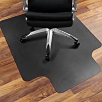 SHAREWIN Office Chair Mat for Hardwood Floor-47×36",Tile Floor Protector Black PE Floor Mats ,Anti-Slip,Non-Toxic,Easy…