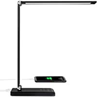 LED Desk Lamp, Desk Lamps for Home Office with USB Charging Port and 3000mah Battery, Eye-Caring Table Lamp with 5 Color…
