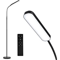 Led Floor Lamp with 4 Color Temperature and Stepless Dimmer, Remote and Touch Control Floor Lamp, Adjustable Gooseneck…