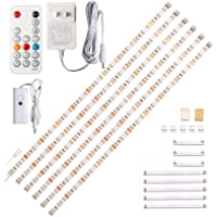 WOBANE Under Cabinet LED Lighting kit, 6 PCS LED Strip Lights with Remote Control Dimmer and Adapter, Dimmable for…