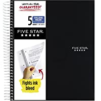Five Star Spiral College Ruled Notebook, 5 Subject, Wired Note Book with Pockets, 200 Lined Sheets, Writing Journal…