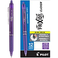 PILOT FriXion Clicker Erasable, Refillable & Retractable Gel Ink Pens, Fine Point, Purple Ink, 12-Pack (31455)