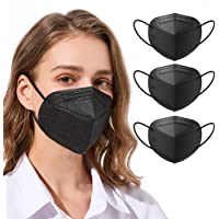 KN95 Face Masks 25 Pack 5-Ply Breathable Filter Efficiency≥95% Protective Cup Dust Disposable Masks Against PM2.5 Black