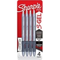 Sharpie S-Gel, Gel Pens, Medium Point (0.7mm), Frost Blue Body, Black Gel Ink Pens, 4 Count