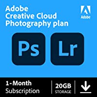 Adobe Creative Cloud Photography plan 20 GB (Photoshop + Lightroom) | 1-month Subscription with auto-renewal, PC/Mac