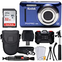 Kodak PIXPRO FZ53 16.15MP Digital Camera + 32GB Memory Card + Point and Shoot Camera Case + Extendable Monopod + Lens…