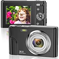 Digital Camera 1080P FHD Mini Video Camera 36MP LCD Screen Rechargeable Students Compact Camera Pocket Camera with 16X…