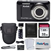 Kodak PIXPRO FZ53 16.15MP Digital Camera (Black) + Black Point & Shoot Case + Transcend 32GB UHS-I U1 SD Memory Card…
