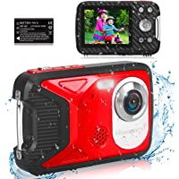 Waterproof Digital Camera,1080P 21MP HD Digital Camera with 2.8" LCD Screen,Rechargeable Point and Shoot Camera,Compact…