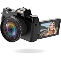 Vlogging Camera, 4K Digital Camera for YouTube with WiFi, 16X Digital Zoom top1m Zoom, 180 Degree Flip Screen, Wide…