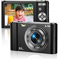 Digital Camera 2.7K Ultra HD Mini Camera 44MP 2.8 Inch LCD Screen Rechargeable Students Compact Camera Pocket Camera…