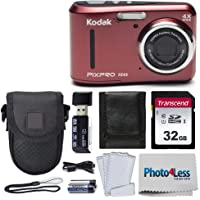 Kodak PIXPRO Friendly Zoom FZ43 16 MP Digital Camera with 4X Optical Zoom and 2.7 LCD Screen (Red) + Black Point & Shoot…