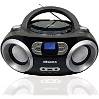 Megatek CB-M25BT Portable CD Player Boombox with FM Stereo Radio, Bluetooth Wireless & Enhanced Sound, CD-R/CD-RW/MP3…