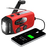 RunningSnail Emergency Hand Crank Radio with LED Flashlight for Emergency, AM/FM NOAA Portable Weather Radio with…