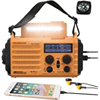 5000mAh Weather Radio,Solar Hand Crank 5-Way Power Emergency Radio,AM/FM/Shortwave/NOAA Alert Survival Portable Radio…