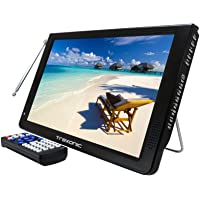 Trexonic Ultra Lightweight Rechargeable 12" LED TV With HDMI, SD, MMC, USB, VGA, Headphone Jack, AV Inputs and Output…
