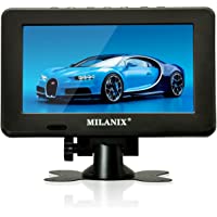 Milanix 8" Portable Widescreen LED TV with HDMI, VGA, MMC, FM, USB/SD Card Slot, Built in Digital Tuner, AV Inputs, and…