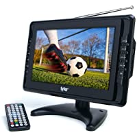 Tyler 10” Portable TV LCD Monitor 1080P Rechargeable Lithium Battery Operated, 3 Antenna, HDMI, SD, USB, RCA, FM Radio…