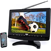 Tyler TTV706 10” Portable Widescreen 1080P LCD TV with Detachable Antennas, HDMI, USB, RCA, FM Radio, Built in Digital…