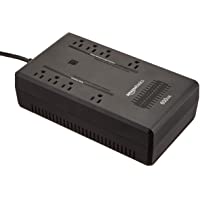 Amazon Basics Standby UPS 600VA 360W Surge Protector Battery Power Backup, 8 Outlets - Black