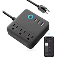 Diaotec Smart Plug Power Strip WiFi Surge Protector APP Control with 3 AC Outlets(1200W/10A) 3 USB Ports 5ft/1.5m Smart…