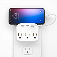 Outlet Extender, Multi Plug Outlet Splitter with USB C Ports, USB Wall Charger for Home Office Accessories, Dorm Room…