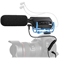 Moukey Video Microphone, Camera Microphone with Monitoring Function, Shotgun Mic for iPhone, Android Phone, Camera Sony…