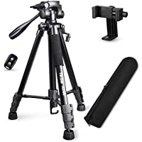 Torjim 60” Camera Tripod with Carry Bag, Lightweight Travel Aluminum Professional Tripod Stand (5kg/11lb Load) with…