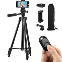 Polarduck Camera Mount Phone Tripod Stand: 51-Inch 130cm Lightweight Travel Tripod for iPhone with Remote & Phone Holder…