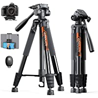 KINGJOY 75" Camera Tripod for Canon Nikon Lightweight Aluminum DSLR Camera Stand with Carry Bag Universal Phone Mount…