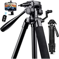 67" Camera Tripod Stand, Torjim (13 lbs/6kg Loads) Aluminum Travel Tripod with Carry Bag for Canon, DSRL, SRL, Phone…
