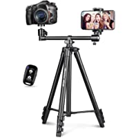 UBeesize 50-inch Phone Tripod Stand with Extended Arm, Portable Horizontal Tripod with 360° Adjustable Ball Head for…