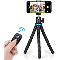 Phone Tripod, UBeesize 12 Inch Flexible Cell Phone Tripod Stand Holder with Wireless Remote Shutter & Universal Phone…