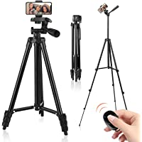 60" Phone Tripod, UEGOGO Tripod for iPhone with Remote Shutter and Universal Clip, Compatible with iPhone/Android/Sport…